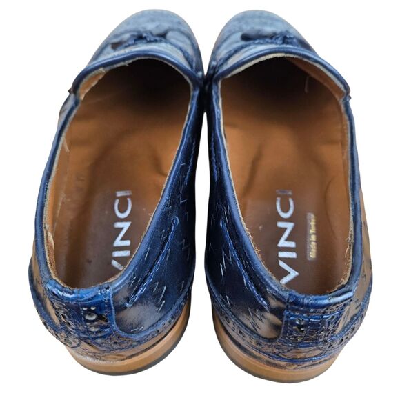 The Istanbul Navy Blue Leather Tassel Loafer Shoe Sz 44 US 10.5 - 11 Leather